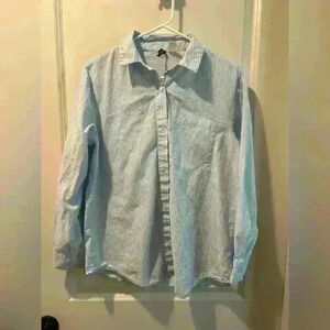 Divided by H&M blue and white striped button down size XS